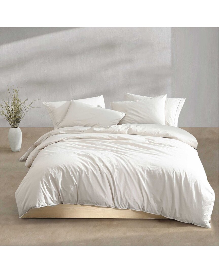 Calvin Klein 200 Thread Count Washed Percale Cotton Duvet Cover Set