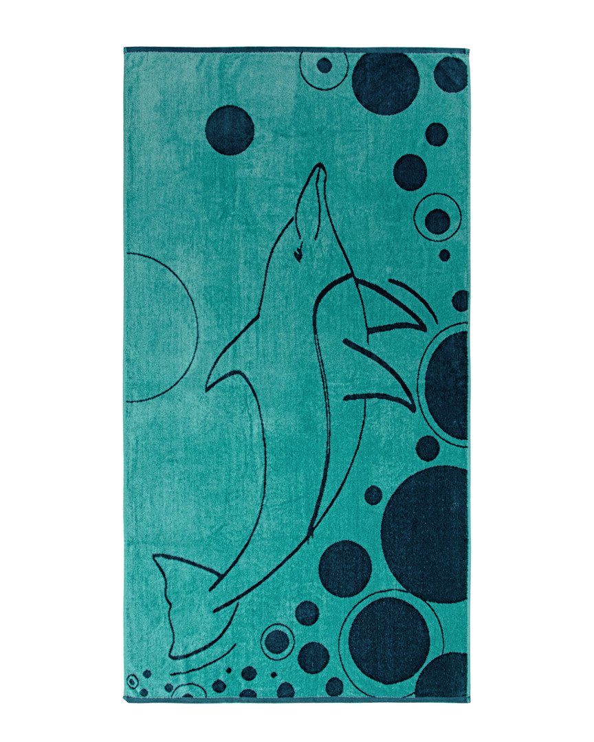Superior Set Of 2 Mystic Dolphin Egyptian Cotton Beach Towels