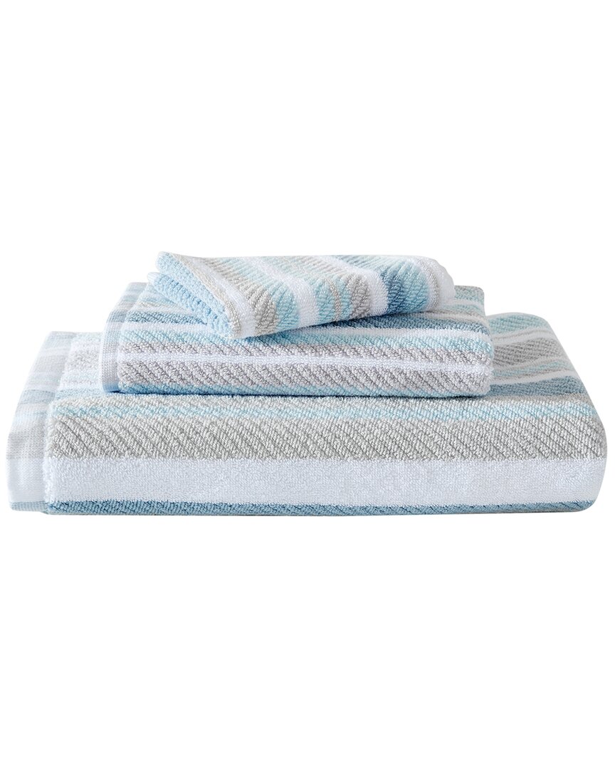 Tommy Bahama Ocean Bay Stripe Cotton Terry 3pc Towel Set In Grey
