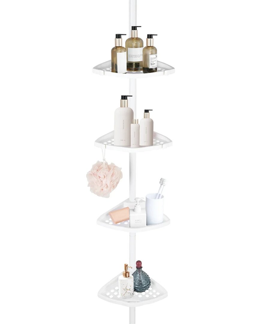 J&v Textiles Rustproof Shower Caddy Corner For Bathtub Storage In White