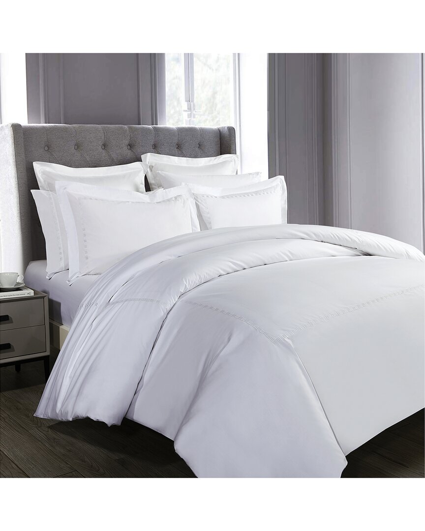 Shop Hotel Grand Tencel Lyocell And Cotton Blend Duvet Cover Set In White