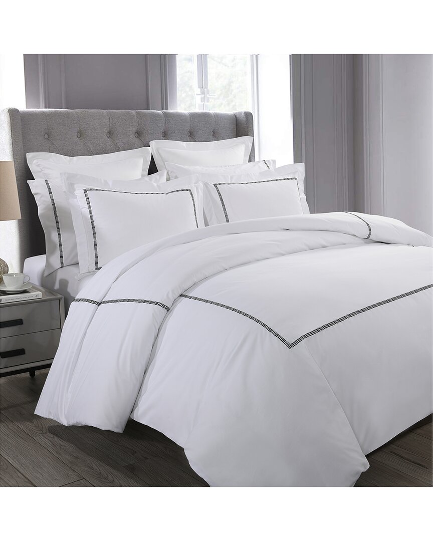 Hotel Grand Tencel Lyocell And Cotton Blend Duvet Cover Set In White