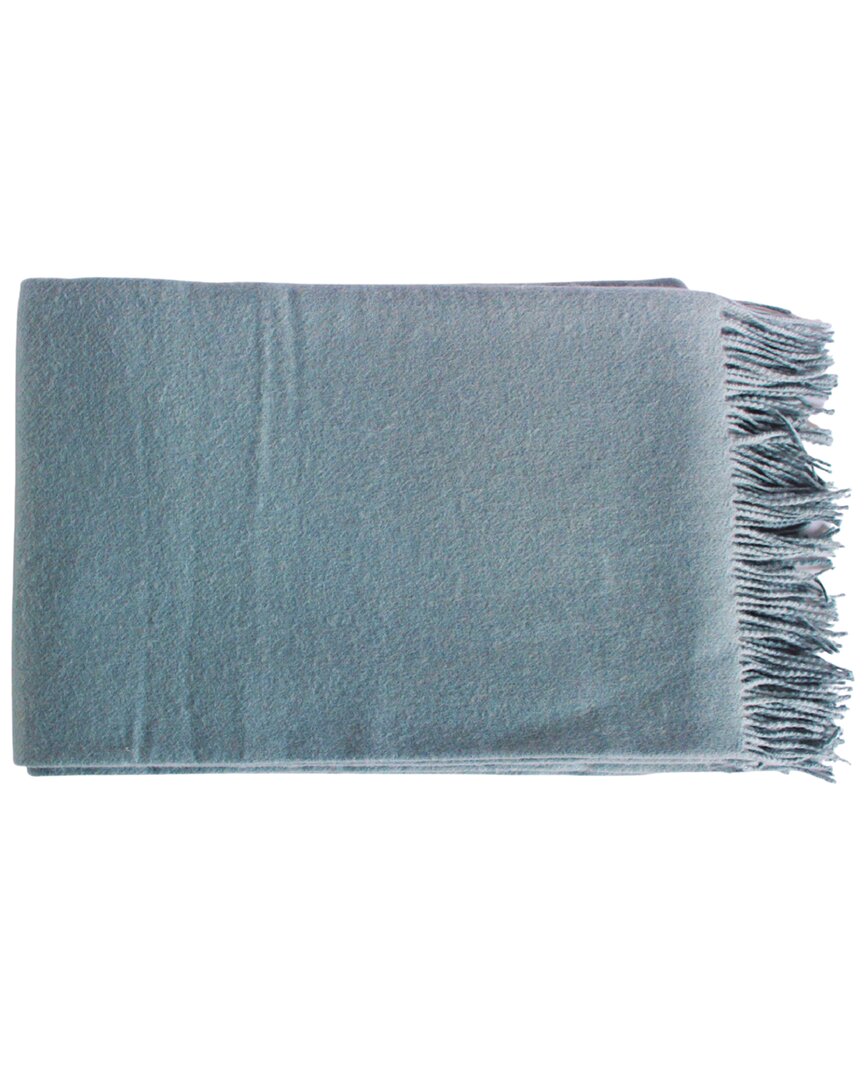 Melange Home 100% Merino Wool Throw In Blue