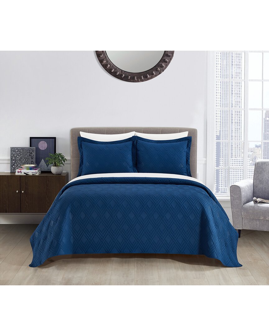 Shop New York And Company New York & Company Marling Blue Quilt Set