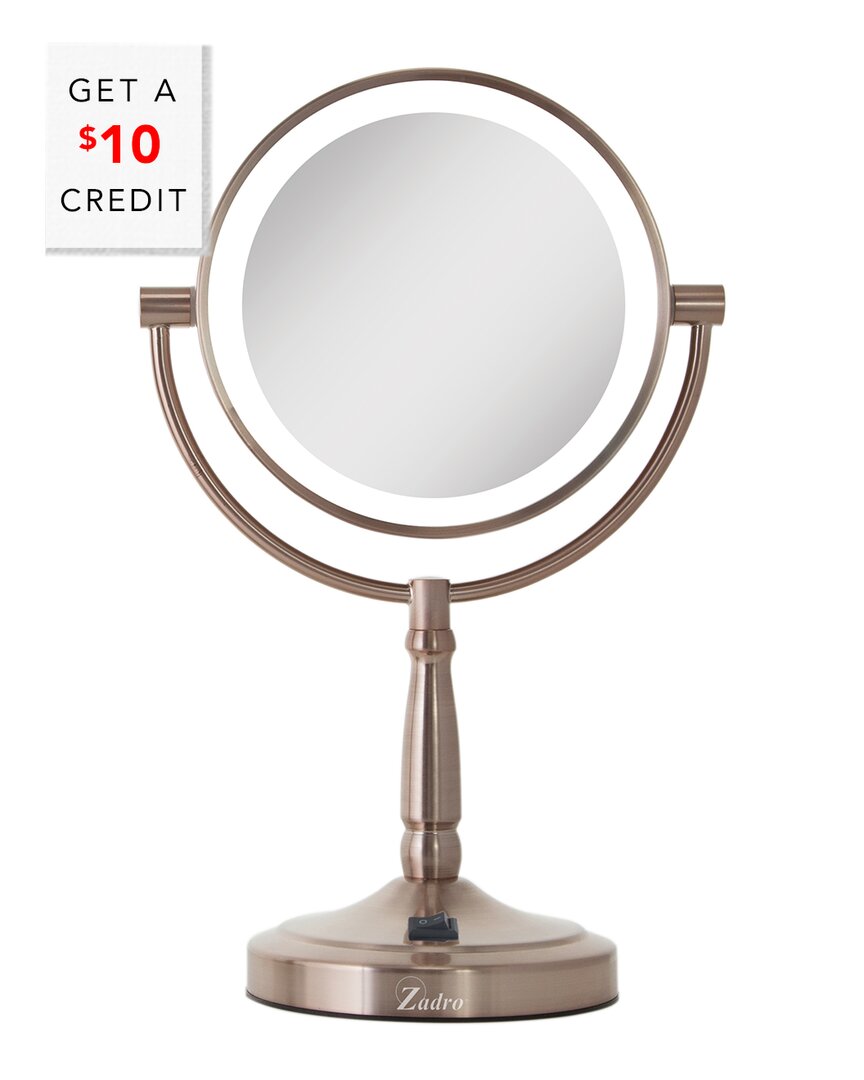 Zadro Surround Light Cordless Led Lighted Vanity Mirror With $10 Credit In Brown