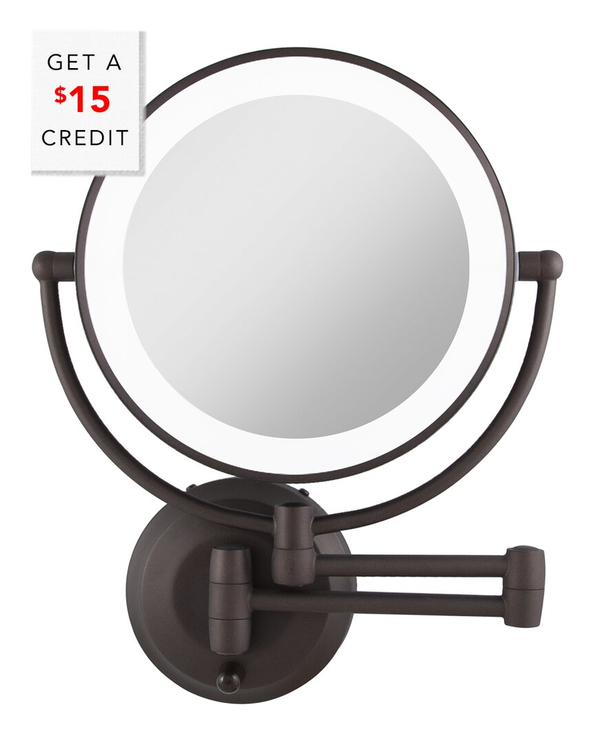 Zadro Cordless Dual Bronze Led Lighted Round Wall Mount With $15 Credit