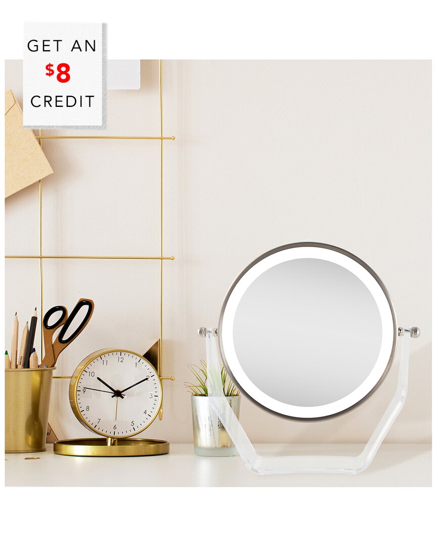 Zadro Two-sided Led Lighted Vanity Swivel Mirror In Acrylic Base, 8x/1x With $8 Credit