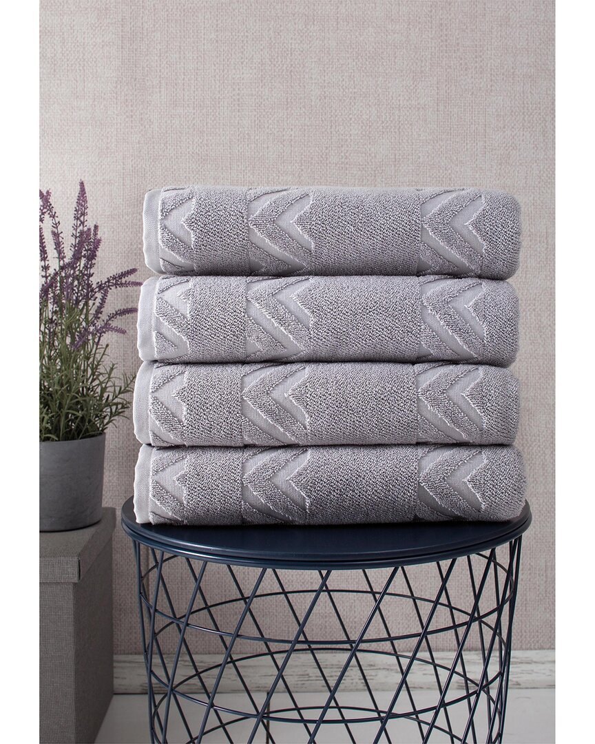 Ozan Premium Home Sovrano 4pc Bath Towels In Grey