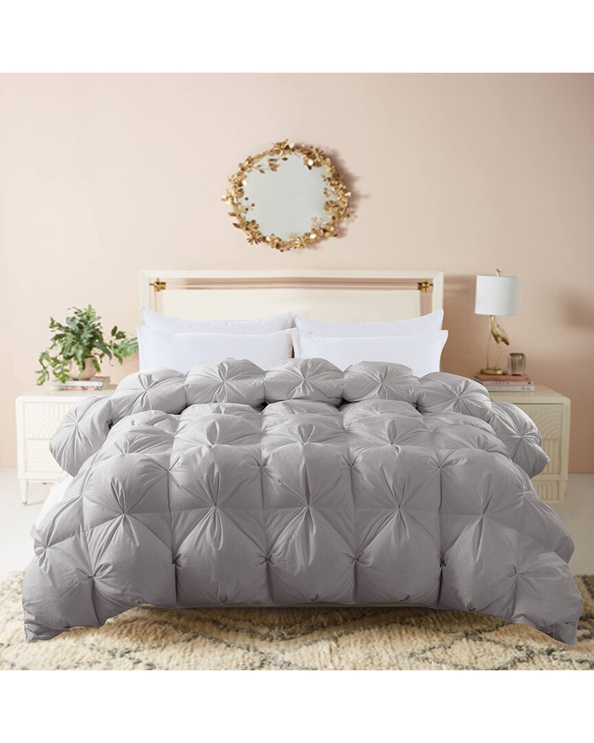 St. James Home Pintuck Stitch White Duck Down Comforter In Gray