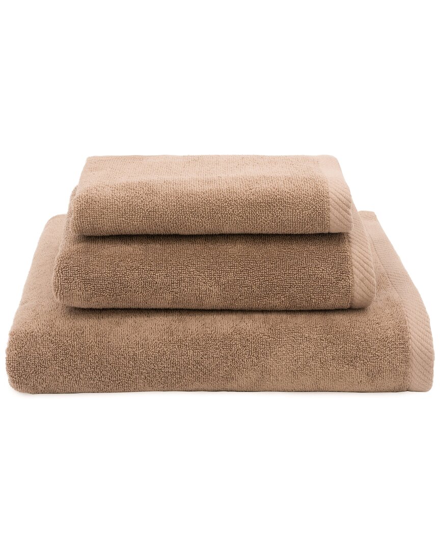 Linum Home Textiles 100% Turkish Cotton Ediree 3pc Towel Set In Brown