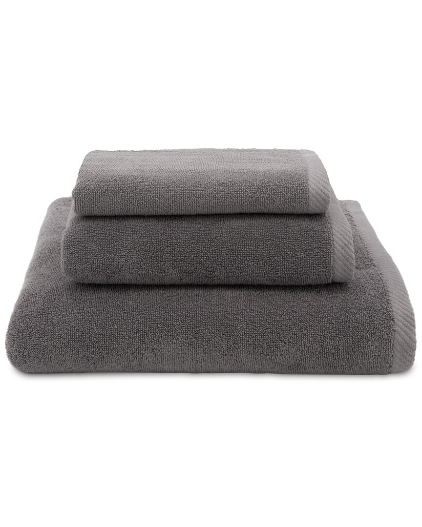 Linum Home Textiles 100% Turkish Cotton Ediree 3pc Towel Set In Charcoal