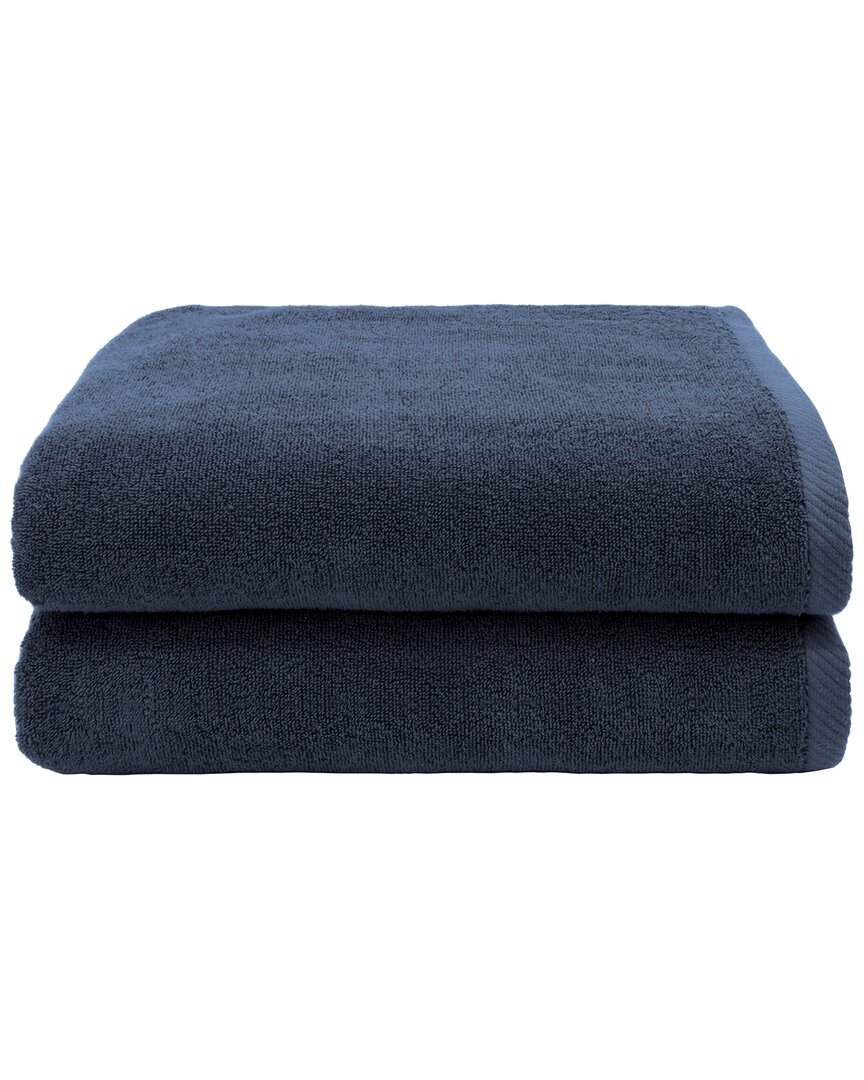 Linum Home Textiles 100% Turkish Cotton Ediree Bath Towels (set Of 2) In Blue
