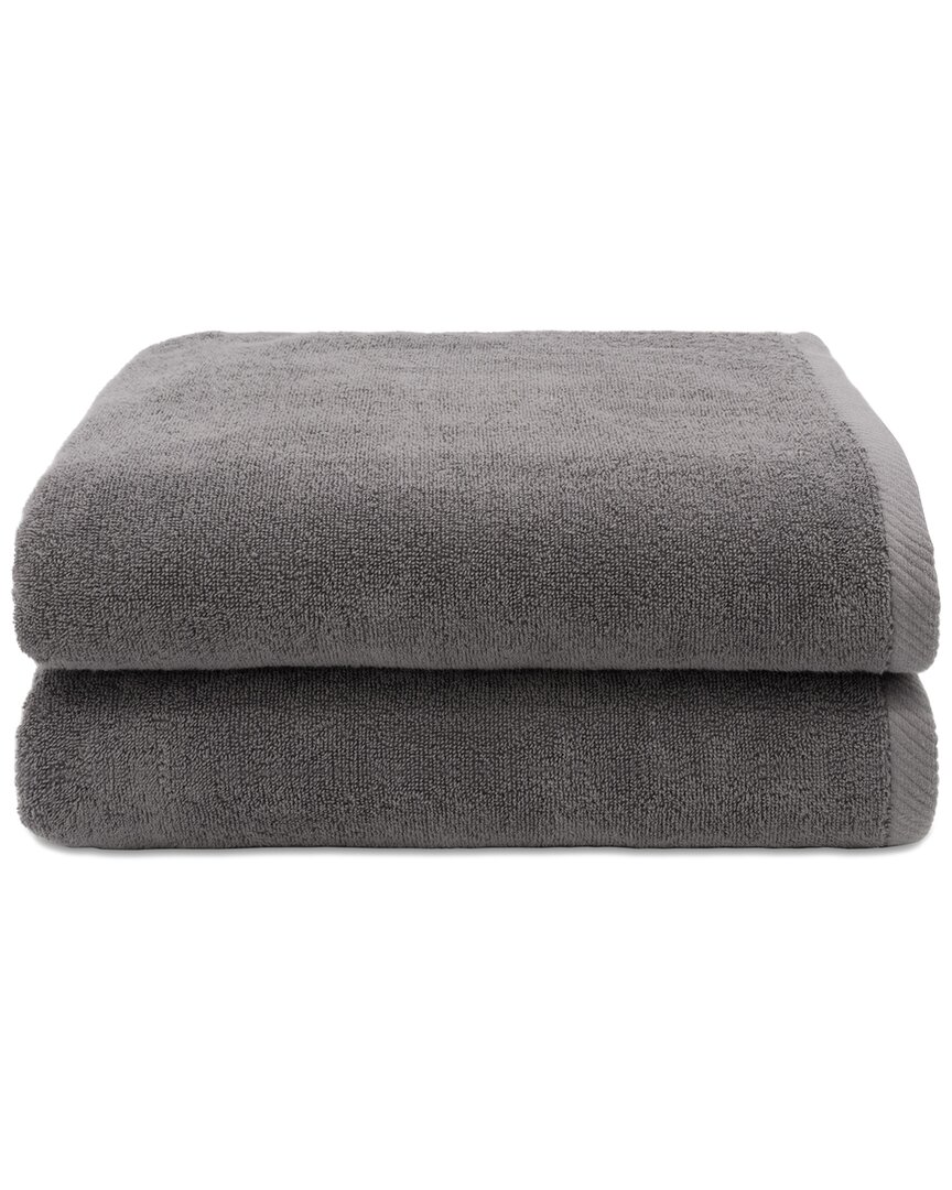 Linum Home Textiles 100% Turkish Cotton Ediree Bath Towels (set Of 2) In Charcoal