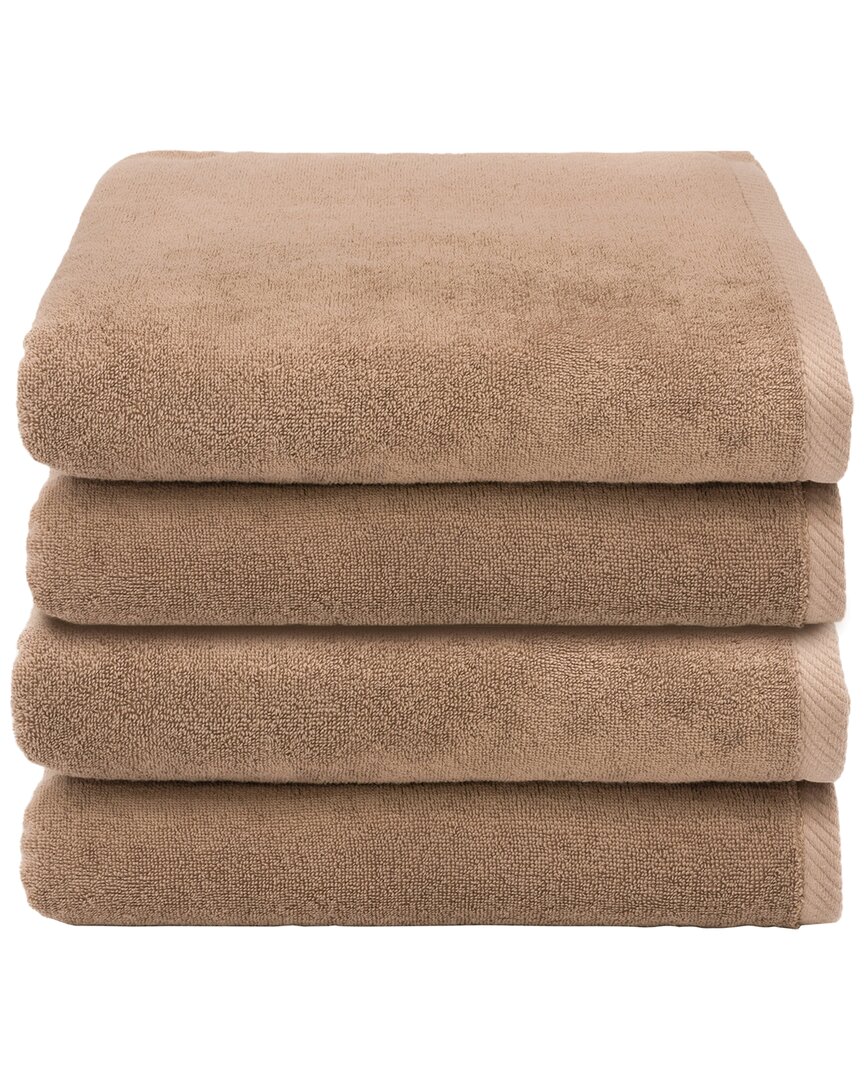 Linum Home Textiles 100% Turkish Cotton Ediree Bath Towels (set Of 4) In Cocoa