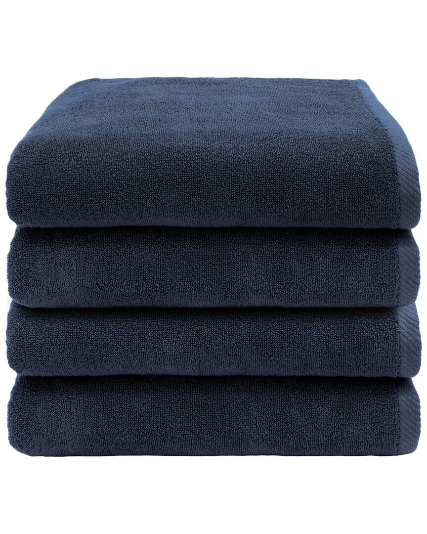Linum Home Textiles 100% Turkish Cotton Ediree Bath Towels (set Of 4) In Blue
