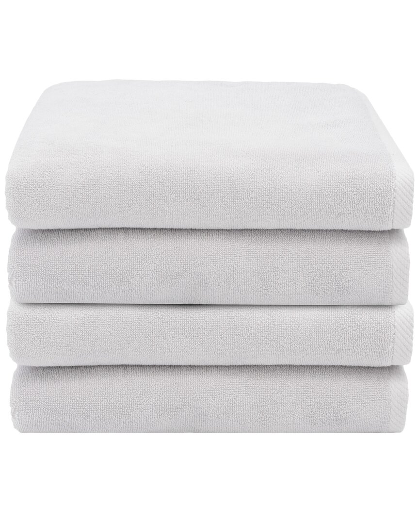 Linum Home Textiles 100% Turkish Cotton Ediree Bath Towels (set Of 4) In Silver