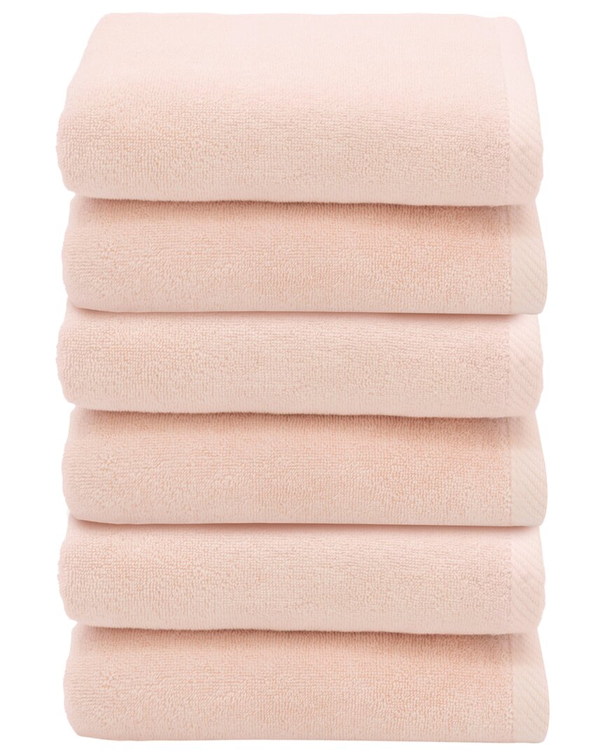 Linum Home Textiles 100% Turkish Cotton Ediree Hand Towels (set Of 6) In Pink
