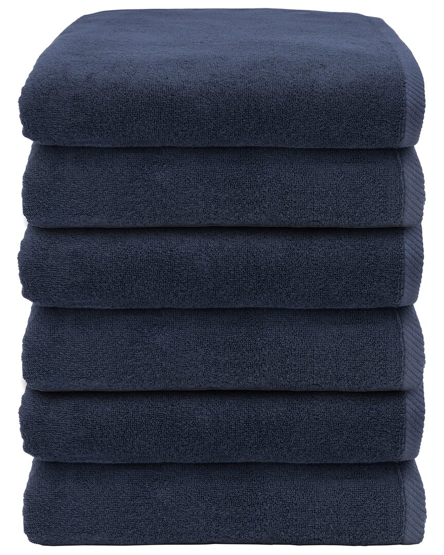 Linum Home Textiles 100% Turkish Cotton Ediree Hand Towels (set Of 6) In Blue
