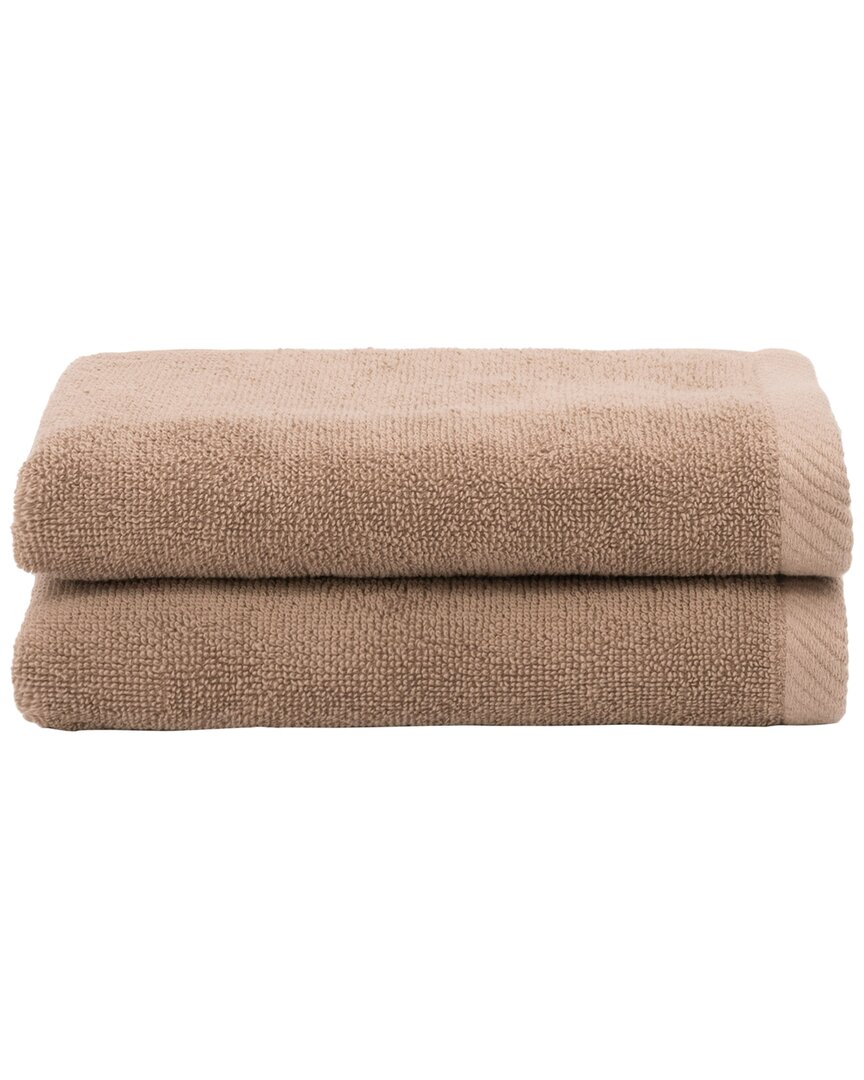 Linum Home Textiles 100% Turkish Cotton Ediree Fingertip Towels (set Of 2) In Cocoa