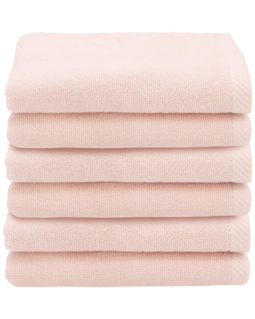Linum Home Textiles 100% Turkish Cotton Ediree Fingertip Towels (set Of 6) In Blush