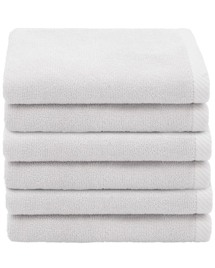 Linum Home Textiles 100% Turkish Cotton Ediree Fingertip Towels (set Of 6) In Silver