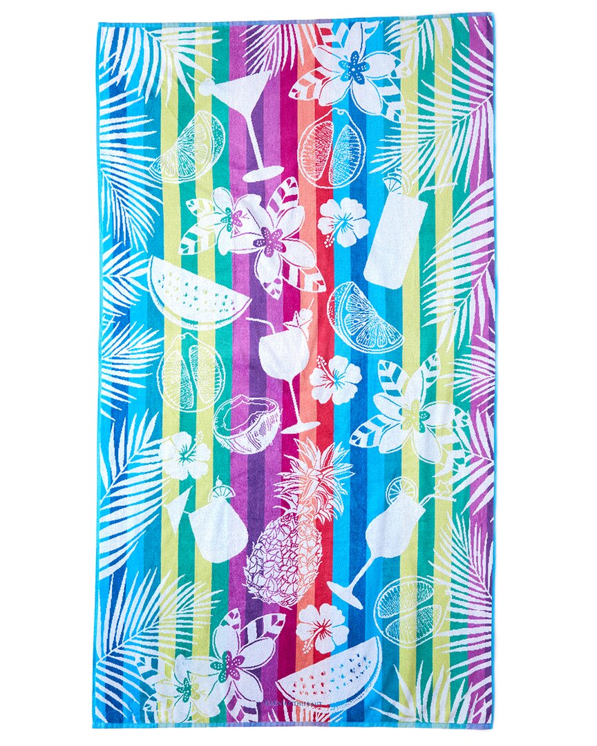 Garnier Thiebaut Tropic Neon Cotton Beach Towel In Multi