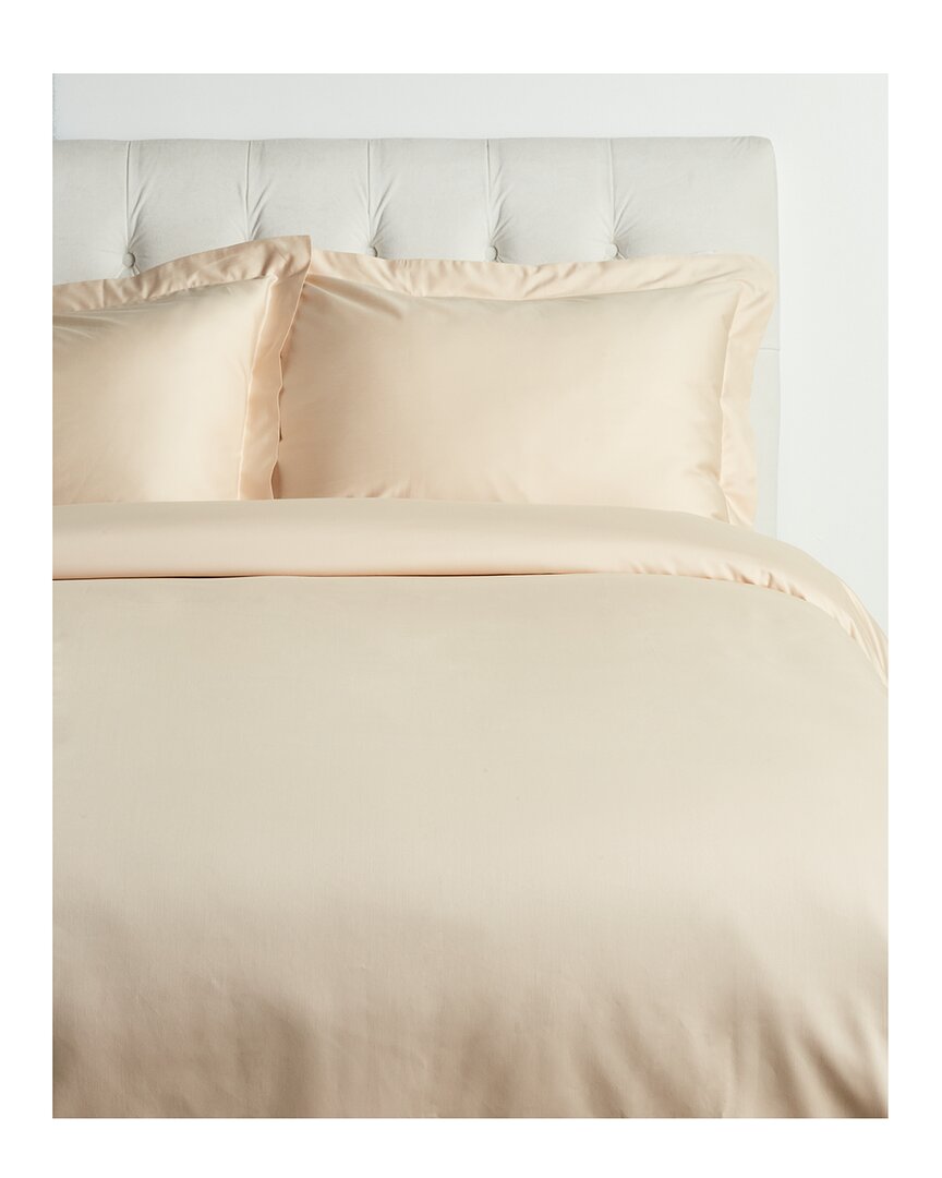 Bombacio Linens Sunset Collection 200tc Brushed Cotton Percale Duvet Set In Sand