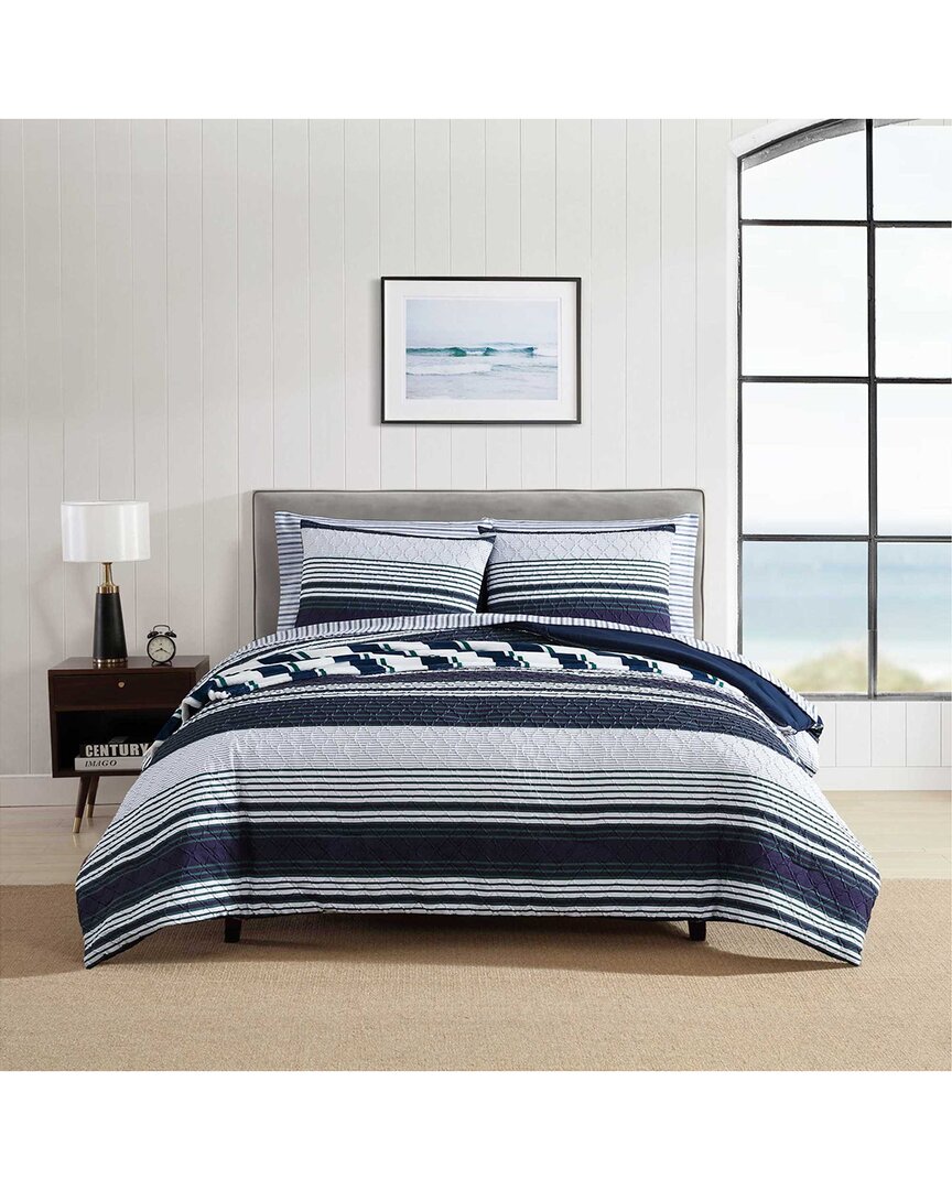 Nautica Lakefront Embossed Printed Comforter Set In Multi