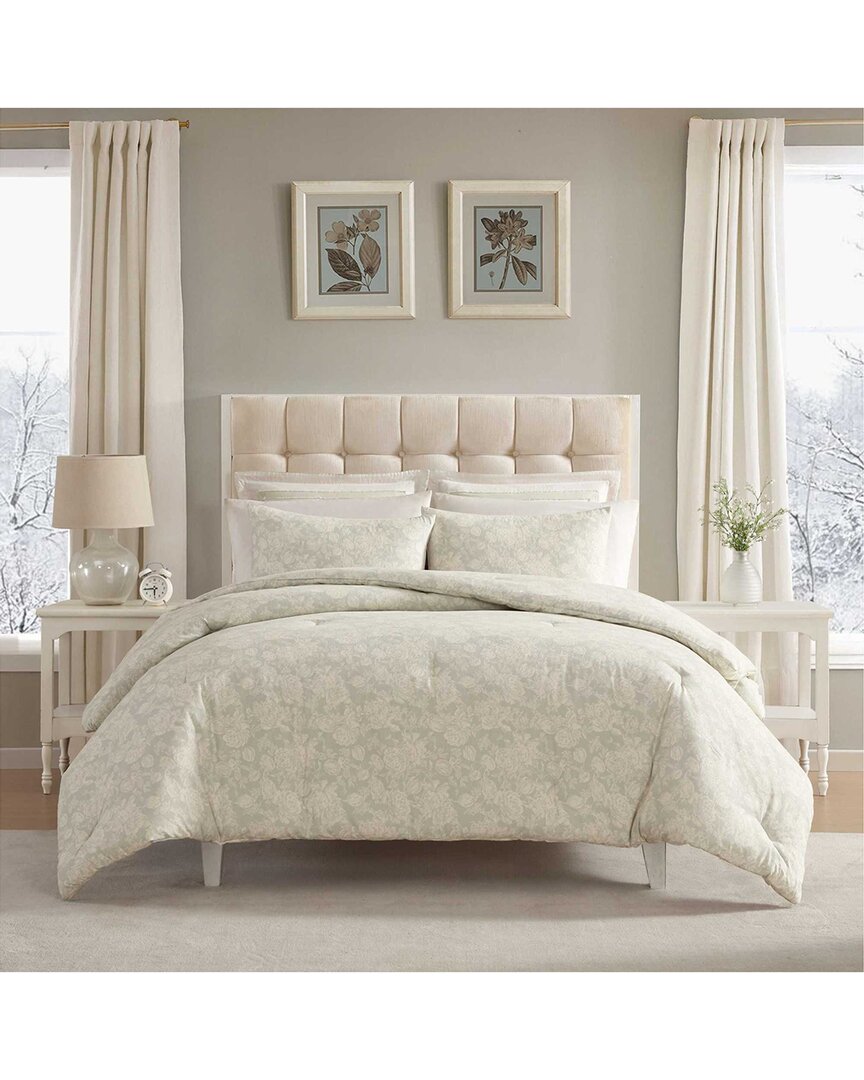 Laura Ashley Meredith 100% Cotton Comforter Set In Neutral