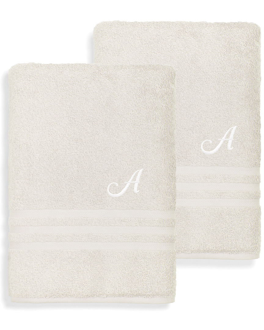 Linum Home Textiles Denzi 2pc Monogrammed Bath Sheet Set