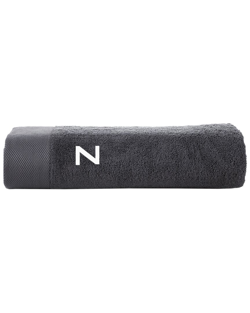 Brooks Brothers Monogrammed Bath Towel In Gray