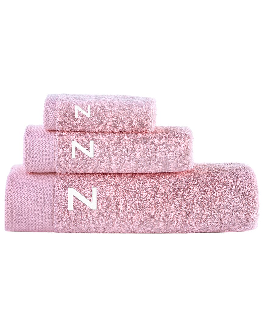 Brooks Brothers Set Of 3 Monogrammed Towels In Pink