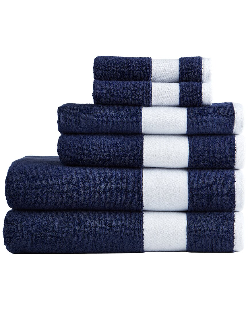 Lacoste Sport Stripe Cotton 6pc Luxury Towel Set