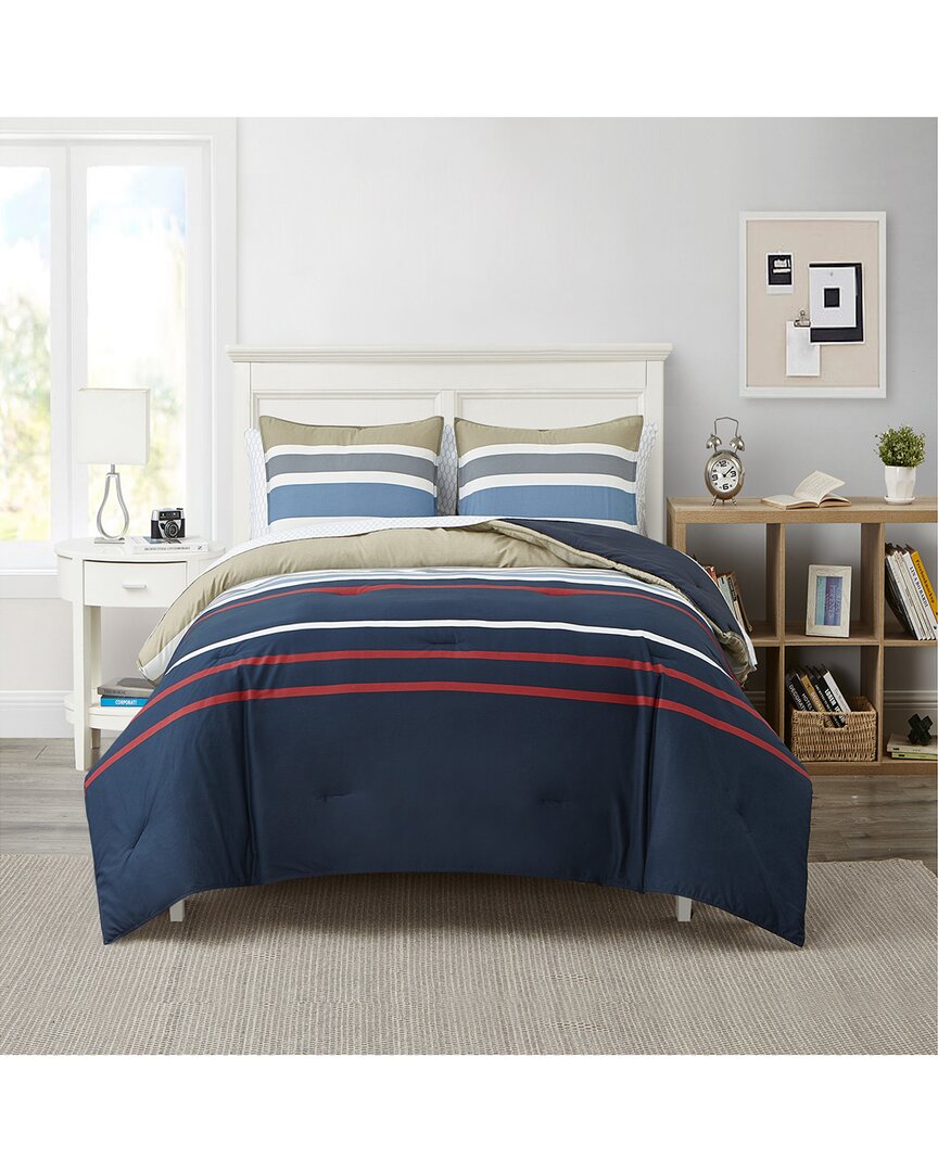 Nautica Bradford Cotton Comforter Set In Blue