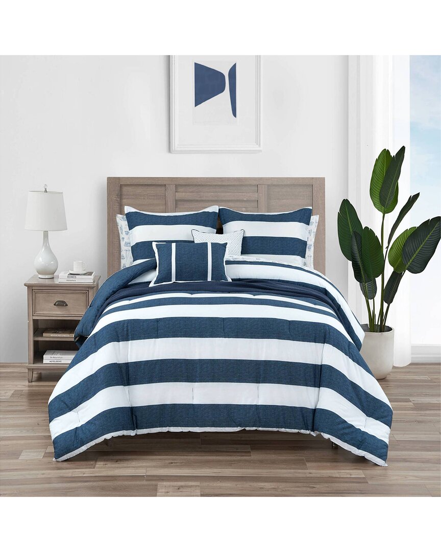 Nautica Highline Cotton Comforter Set In Blue