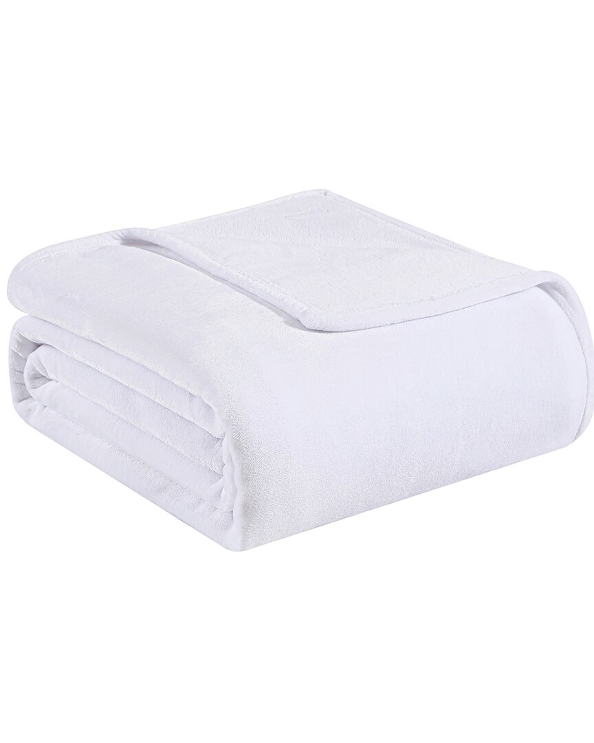Shop Tommy Bahama Solid Ultra Soft Plush Fleece Blanket In White