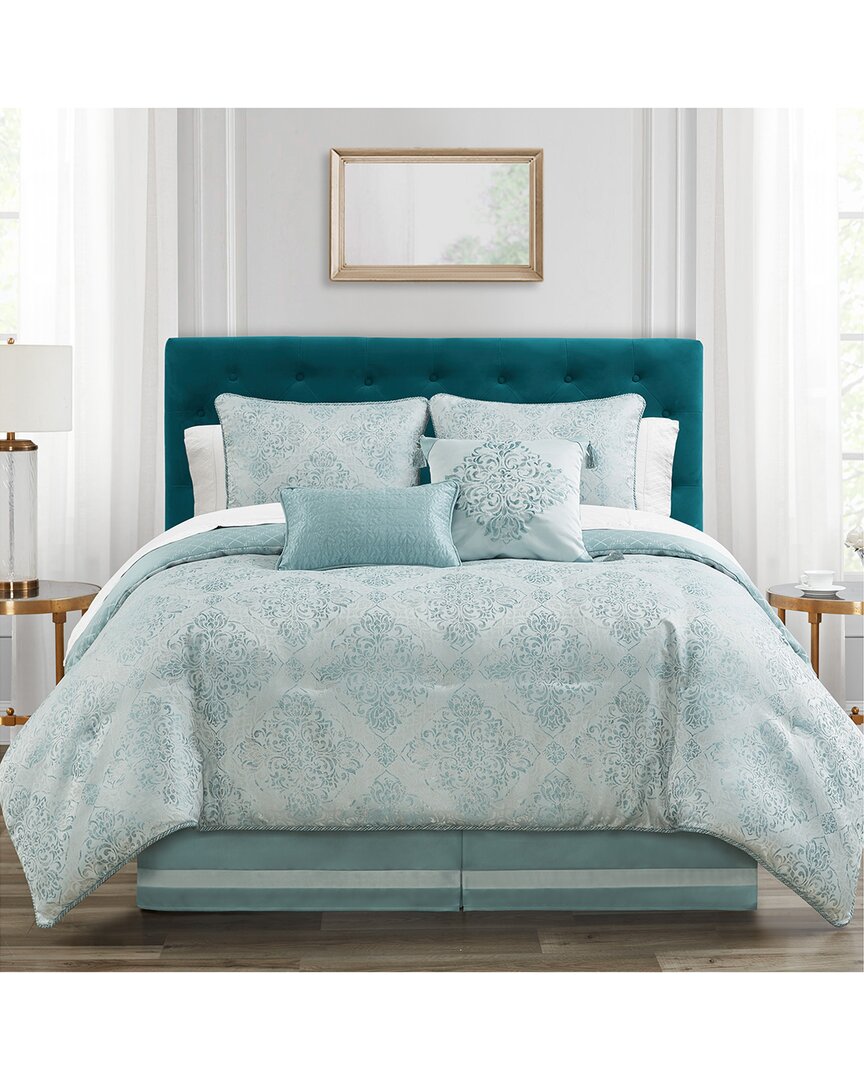 Shop Waterford Dnu Dupe  Paltrow Comforter Set In Blue