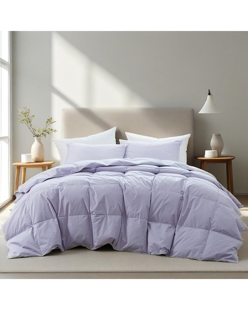 Unikome 300 Thread Count  Lightweight White Goose Down Comforter In Purple