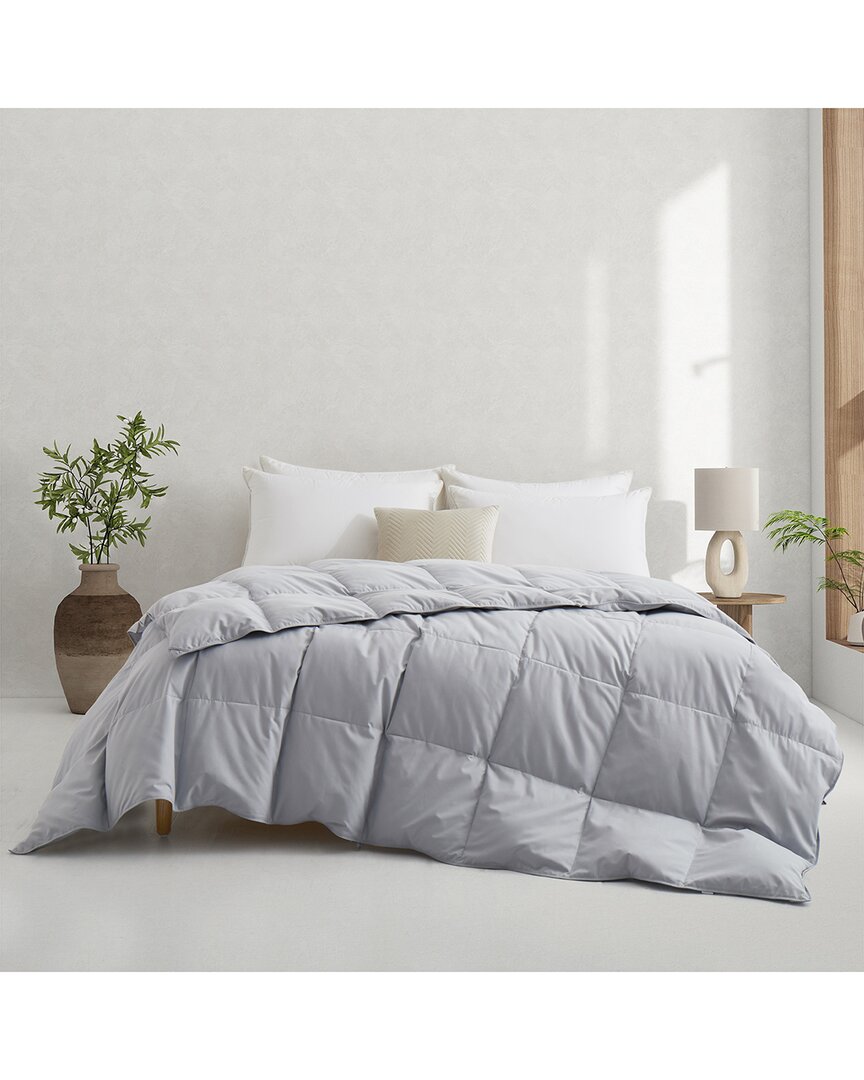 Unikome Lightweight Summer White Goose Down Feather Fiber Comforter Duvet Insert In Gray