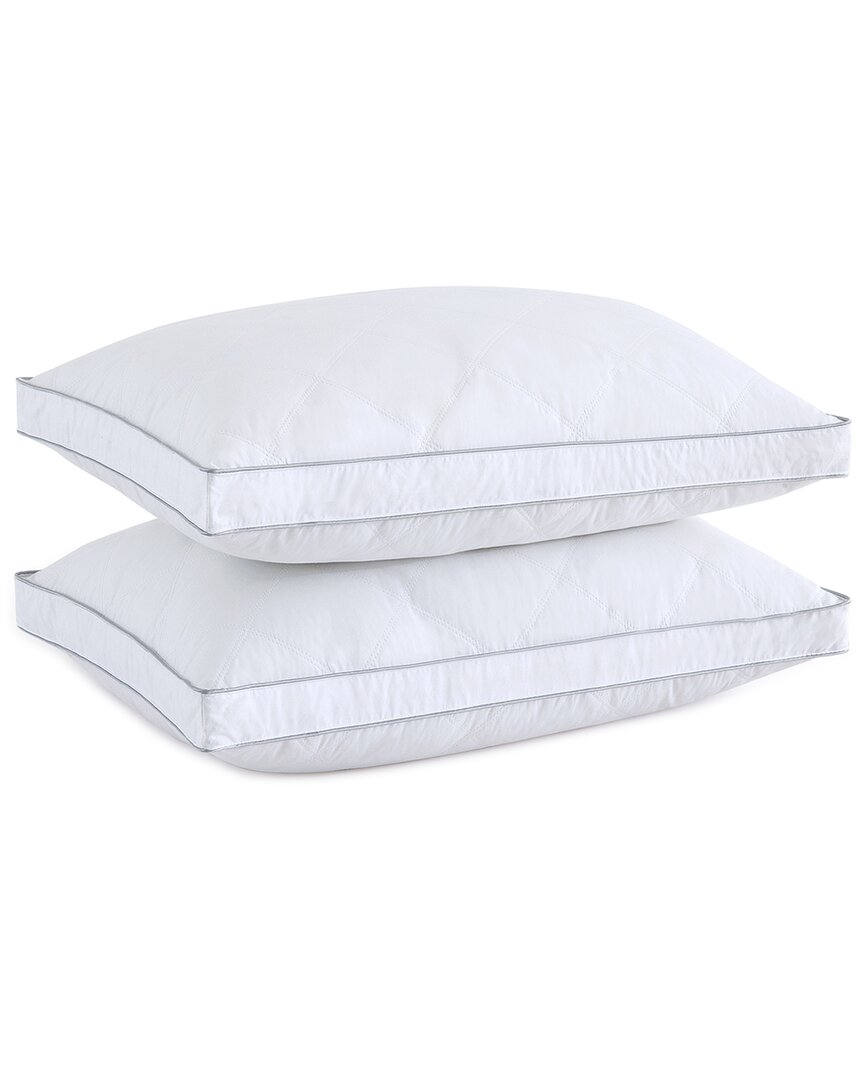 Unikome 2 Pack Feather Down Gusseted Bed Pillows In White