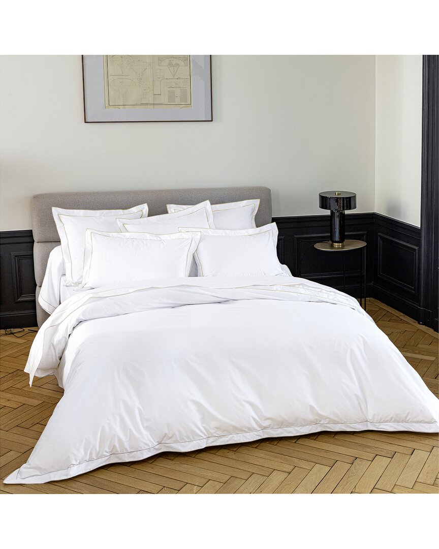 Anne De Solene Anne De Solène 200 Thread Count Louvre Duvet Cover In White