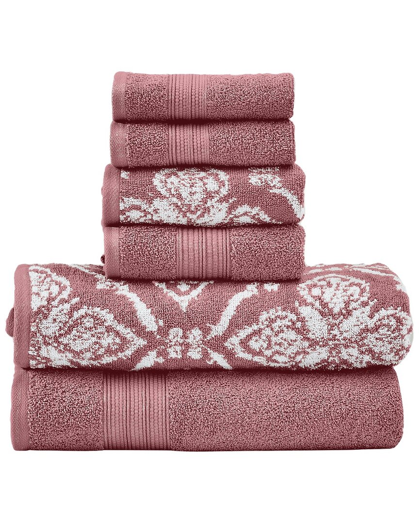 Lined 100% Combed Cotton Bath Mats Set for Bathroom 2 Piece, Rosewood 