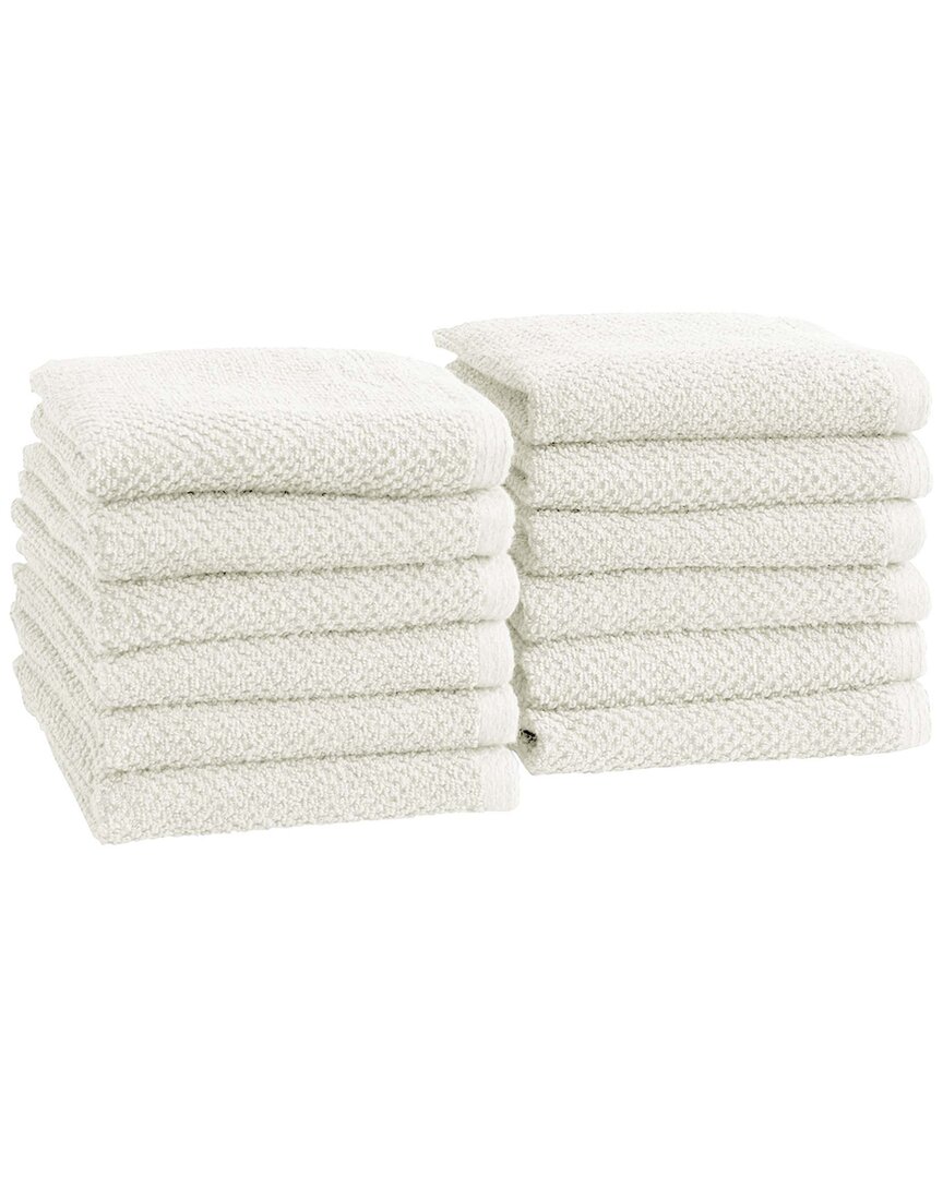 Linery & Co Luxury Cotton Textured Bath Towel In White