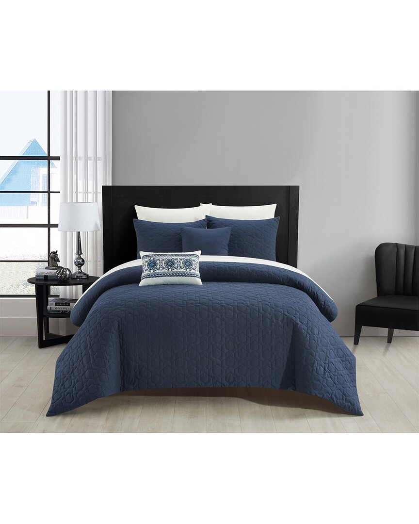 New York And Company New York & Company Davina Bed In A Bag Comforter Set In Navy