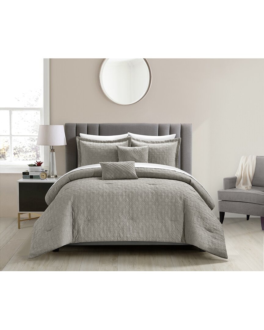 New York And Company Trinity Comforter Set In Grey