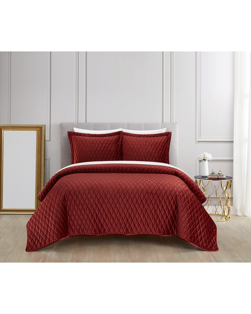New York And Company Wafa Bed In A Bag Quilt Set In Brick