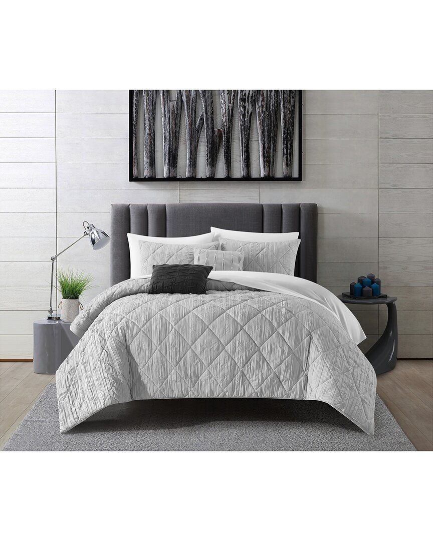 New York And Company Leighton Comforter Set In Grey