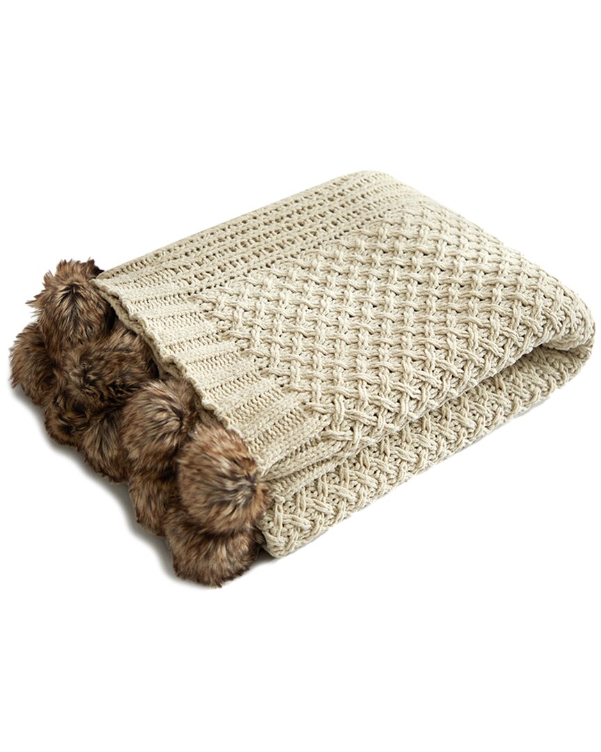 New York And Company Dorsey Throw Blanket In Beige