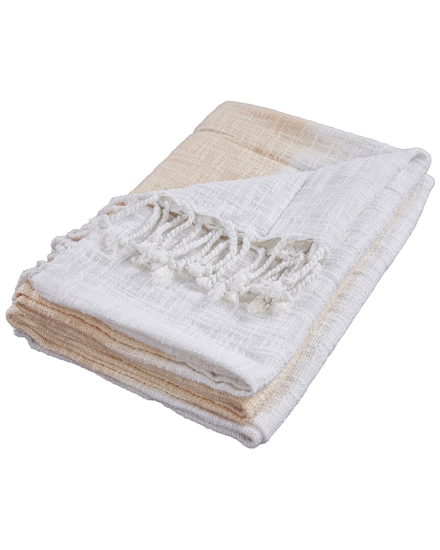 Lr Home Sweet Peach Shibori Slab Throw Blanket With Fringe In Peach