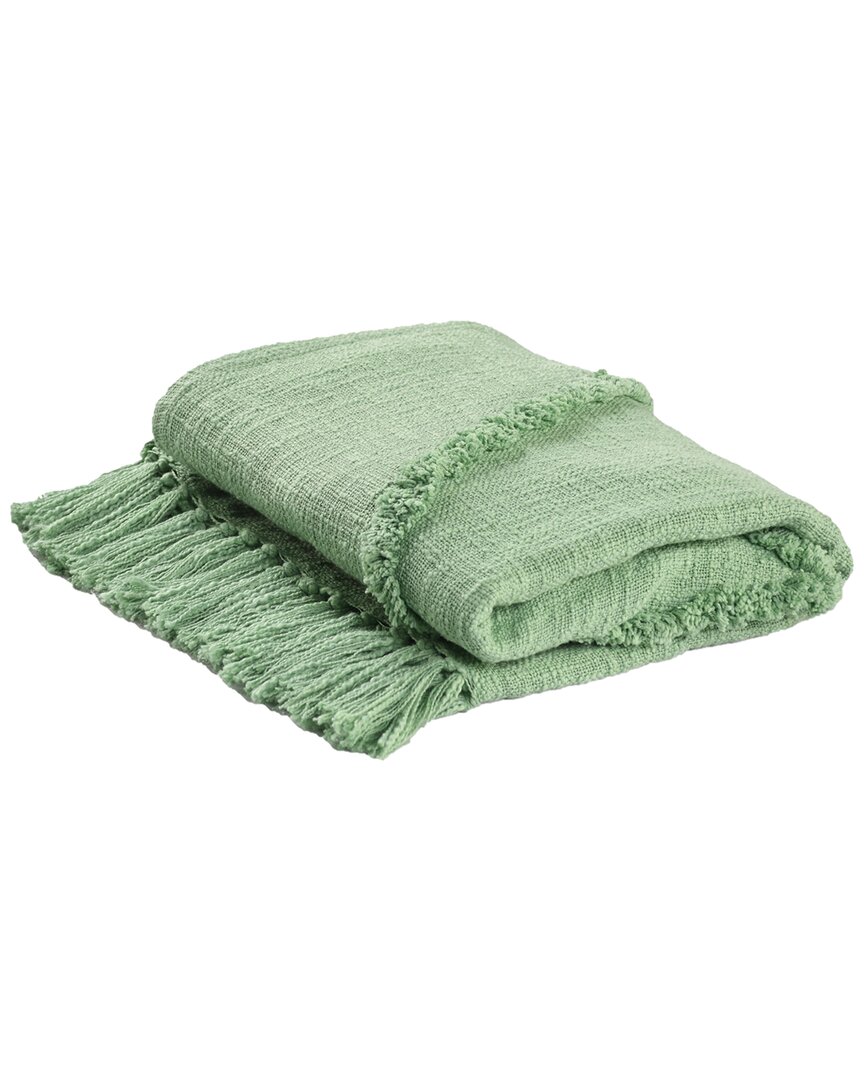 Lr Home Bohemian Basics Decorative Diamond Tufted Cotton Throw Blanket In Green